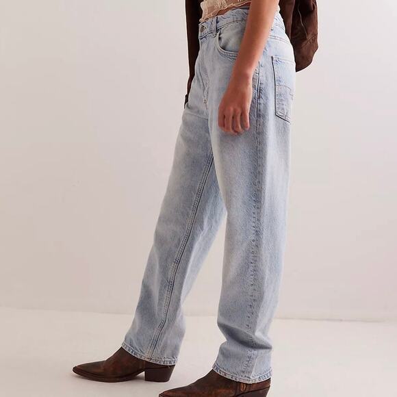 Free People Denim - NEW Free People We The Free Zane Mid Rise Relaxed Slim Straight Leg Jeans 25